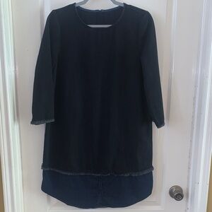 Zara Black Denim Tunic Dress